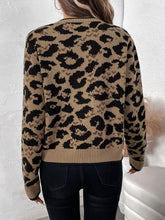 Load image into Gallery viewer, Perfee Tied Leopard Long Sleeve Cardigan