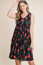 Load image into Gallery viewer, BOMBOM Floral Ruched Tank Dress