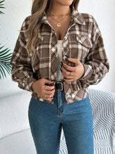 Load image into Gallery viewer, Plaid Button Up Long Sleeve Jacket