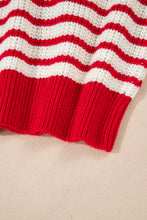 Load image into Gallery viewer, Striped Johnny Collar Long Sleeve Sweater