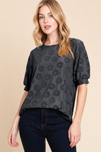 Load image into Gallery viewer, BOMBOM Textured Floral Pattern Top