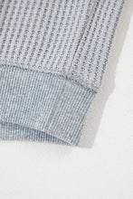 Load image into Gallery viewer, Waffle-Knit Round Neck Long Sleeve Top