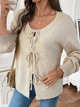 Load image into Gallery viewer, Perfee Tied Round Neck Long Sleeve Cardigan