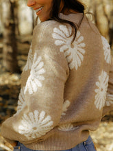 Load image into Gallery viewer, Flower Round Neck Long Sleeve Sweater