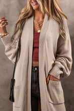 Load image into Gallery viewer, Pocketed Open Front Long Sleeve Cardigan