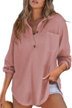 Load image into Gallery viewer, Half Button Long Sleeve Sweatshirt