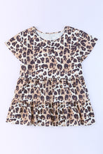 Load image into Gallery viewer, Plus Size Leopard Round Neck Blouse