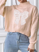 Load image into Gallery viewer, Bow Turtleneck Long Sleeve Sweater