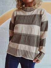 Load image into Gallery viewer, Contrast Round Neck Long Sleeve Sweater
