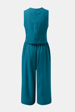 Load image into Gallery viewer, Round Neck Top and Wide Leg Pants Set