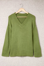 Load image into Gallery viewer, V-Neck Dropped Shoulder Sweater