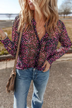 Load image into Gallery viewer, Printed Notched Long Sleeve Blouse