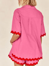 Load image into Gallery viewer, Contrast Trim Half Sleeve Top and Shorts Set