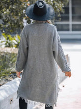 Load image into Gallery viewer, Fringe Open Front Long Sleeve Cardigan