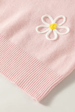 Load image into Gallery viewer, Flower Round Neck Dropped Shoulder Sweater
