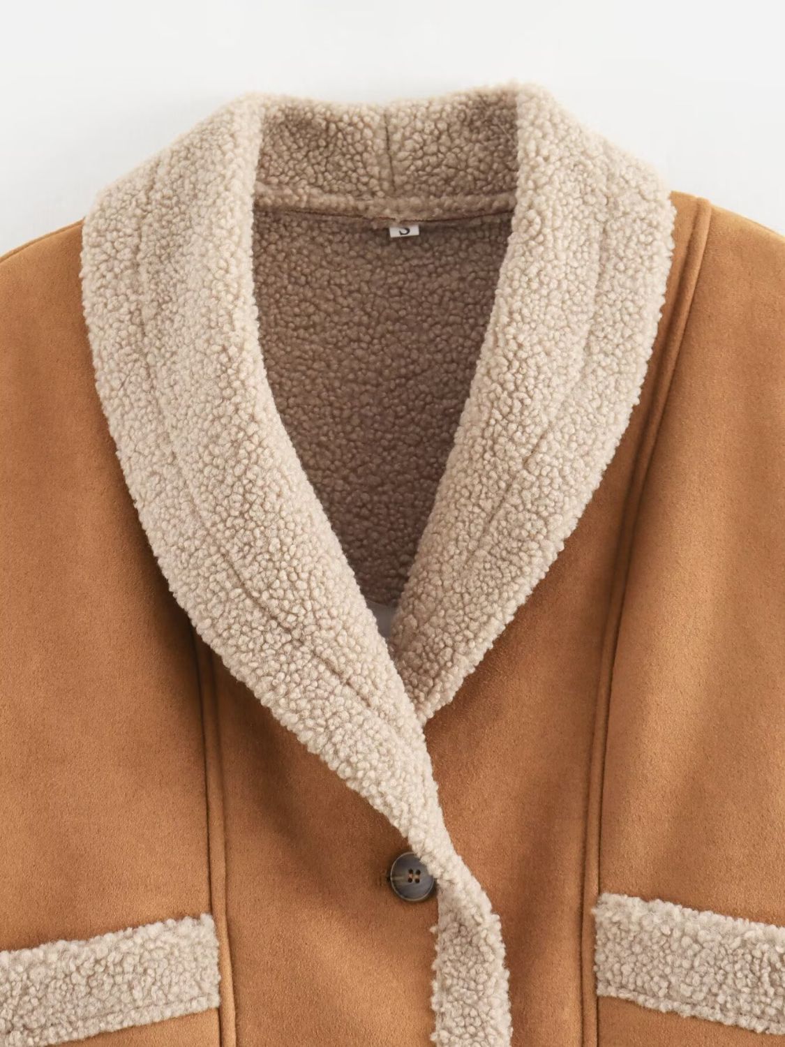 Load image into Gallery viewer, Fuzzy Collared Neck Long Sleeve Jacket