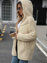 Load image into Gallery viewer, Fuzzy Zip Up Long Sleeve Hooded Jacket