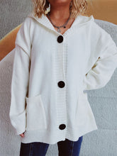 Load image into Gallery viewer, Dropped Shoulder Long Sleeve Hooded Cardigan