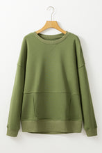 Load image into Gallery viewer, Solid Color Round Neck Long Sleeve Sweatshirt