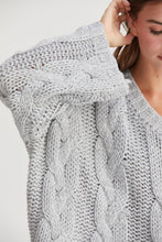 Load image into Gallery viewer, HYFVE Cable Knit V-Neck Sweater