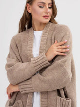 Load image into Gallery viewer, Pocketed Open Front Long Sleeve Longline Cardigan