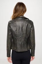 Load image into Gallery viewer, Coalition LA Studded Classic Moto Faux Leather Jacket