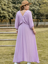 Load image into Gallery viewer, Plus Size Swiss Dot V-Neck Midi Dress