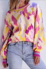 Load image into Gallery viewer, Contrast Round Neck Long Sleeve Sweater