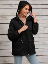 Load image into Gallery viewer, Drawstring Long Sleeve Hooded Jacket