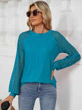 Load image into Gallery viewer, Round Neck Lace Long Sleeve Top