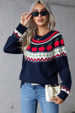 Load image into Gallery viewer, Angel Wings Apples Graphic Round Neck Long Sleeve Sweater