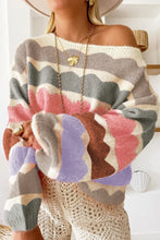 Load image into Gallery viewer, Boat Neck Long Sleeve Sweater