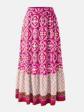 Load image into Gallery viewer, Geometric Elastic Waist Maxi Skirt