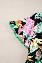 Load image into Gallery viewer, Plus Size Printed Tie Neck Short Sleeve Blouse