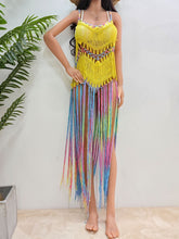 Load image into Gallery viewer, Fringe Scoop Neck Spaghetti Strap Cover-Up