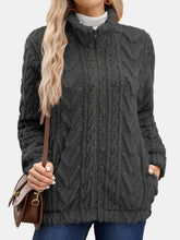 Load image into Gallery viewer, Fuzzy Zip Up Long Sleeve Jacket