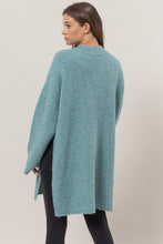 Load image into Gallery viewer, HYFVE Front Rosette Longline Slit Sweater Cardigan