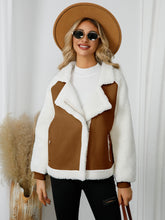 Load image into Gallery viewer, Pocketed Sherpa Zip Up Long Sleeve Jacket