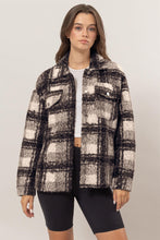 Load image into Gallery viewer, HYFVE Plaid Button Up Boucle Jacket