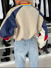 Load image into Gallery viewer, Contrast Baseball Collar Zip Up Long Sleeve Jacket