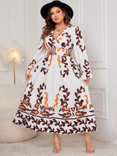 Load image into Gallery viewer, Plus Size Printed Surplice Flounce Sleeve Dress