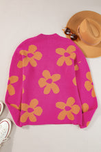 Load image into Gallery viewer, Flower Round Neck Long Sleeve Sweater
