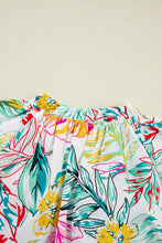 Load image into Gallery viewer, Ruffled Printed Tie Neck Blouse