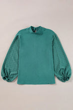 Load image into Gallery viewer, Swiss Dot Mock Neck Balloon Sleeve Blouse