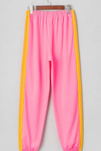 Load image into Gallery viewer, Contrast Striped Elastic Waist Active Pants