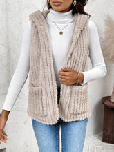 Load image into Gallery viewer, Fuzzy Hooded Vest with Pockets