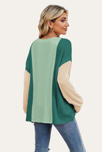 Load image into Gallery viewer, Double Take Texture Contrast Round Neck Long Sleeve T-Shirt