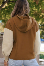 Load image into Gallery viewer, Contrast Half Zip Long Sleeve Hoodie