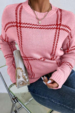 Load image into Gallery viewer, Contrast Round Neck Long Sleeve Sweater