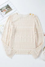 Load image into Gallery viewer, Lace Round Neck Long Sleeve Blouse